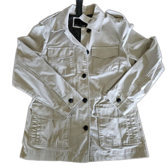 Banana Republic Womens Small Cream Utility Jacket Workwear Safari Core Layer New - Picture 1 of 8